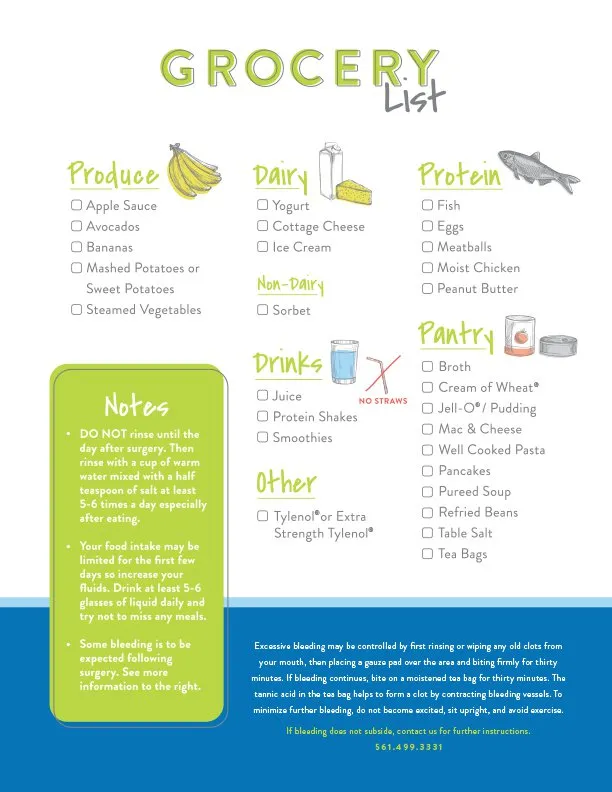post-op grocery list